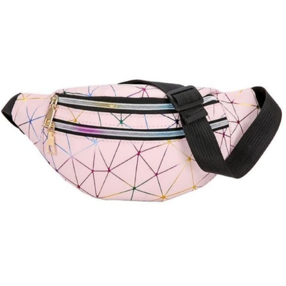 Handbags - NWOT Pink Holographic Adjustable Fanny Pack